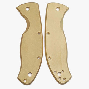 Brass Scales for Spyderco Tenacious Knife-Brass Stonewash