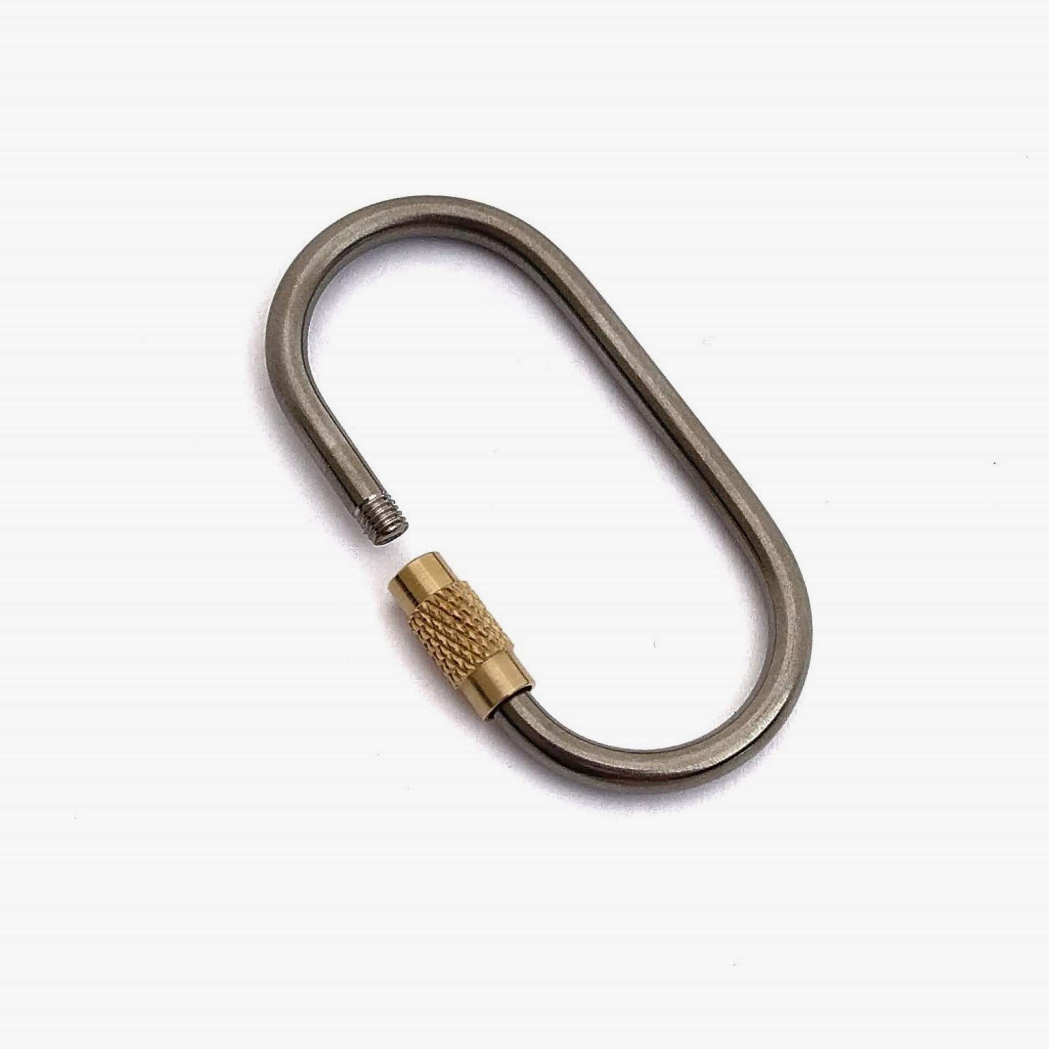 Titanium Oval Keyring with Screw Closure