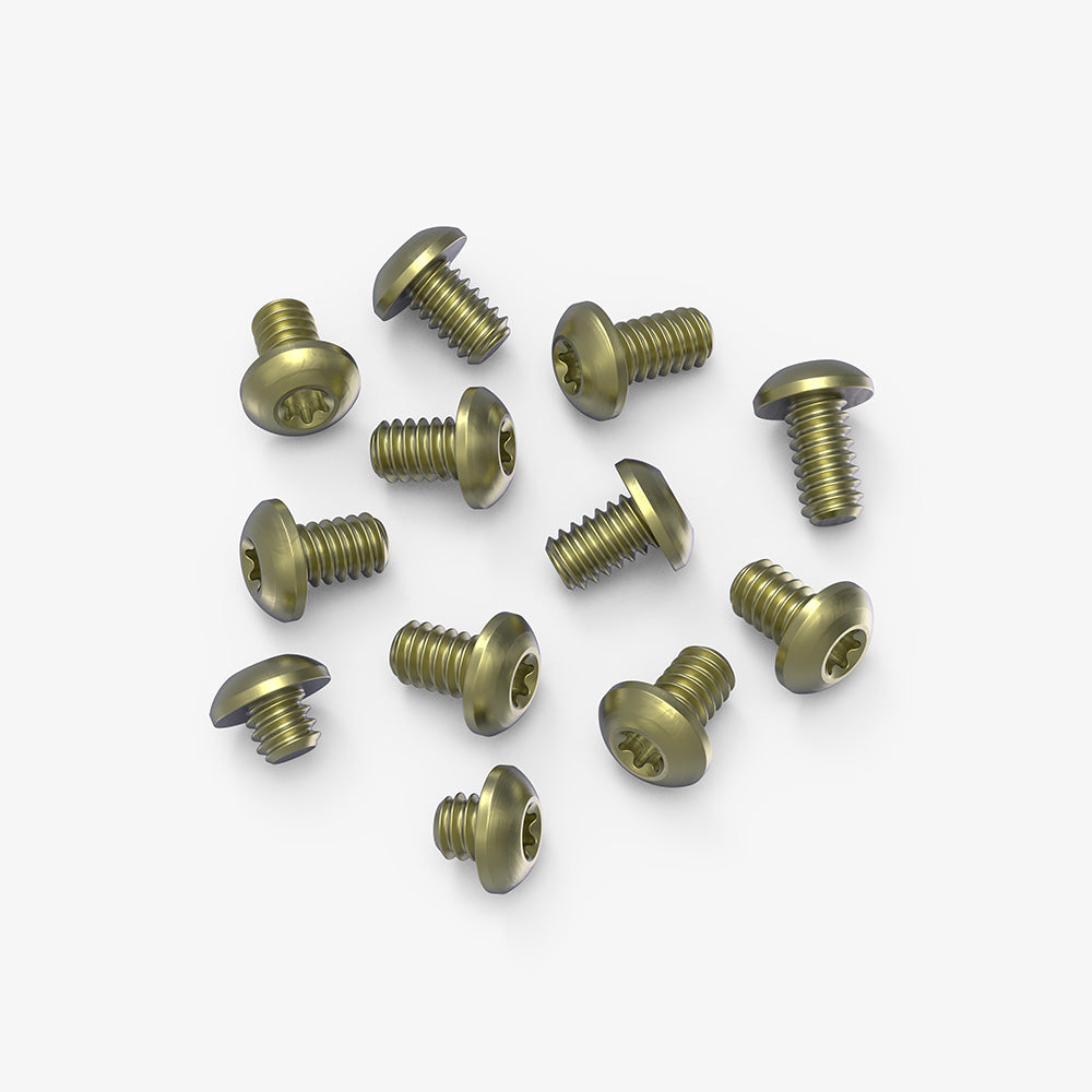 Gold titanium screws for the Benchmade Bugout and Mini Bugout.