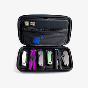 Flytanium x Vault Storage Case full of a knife collection